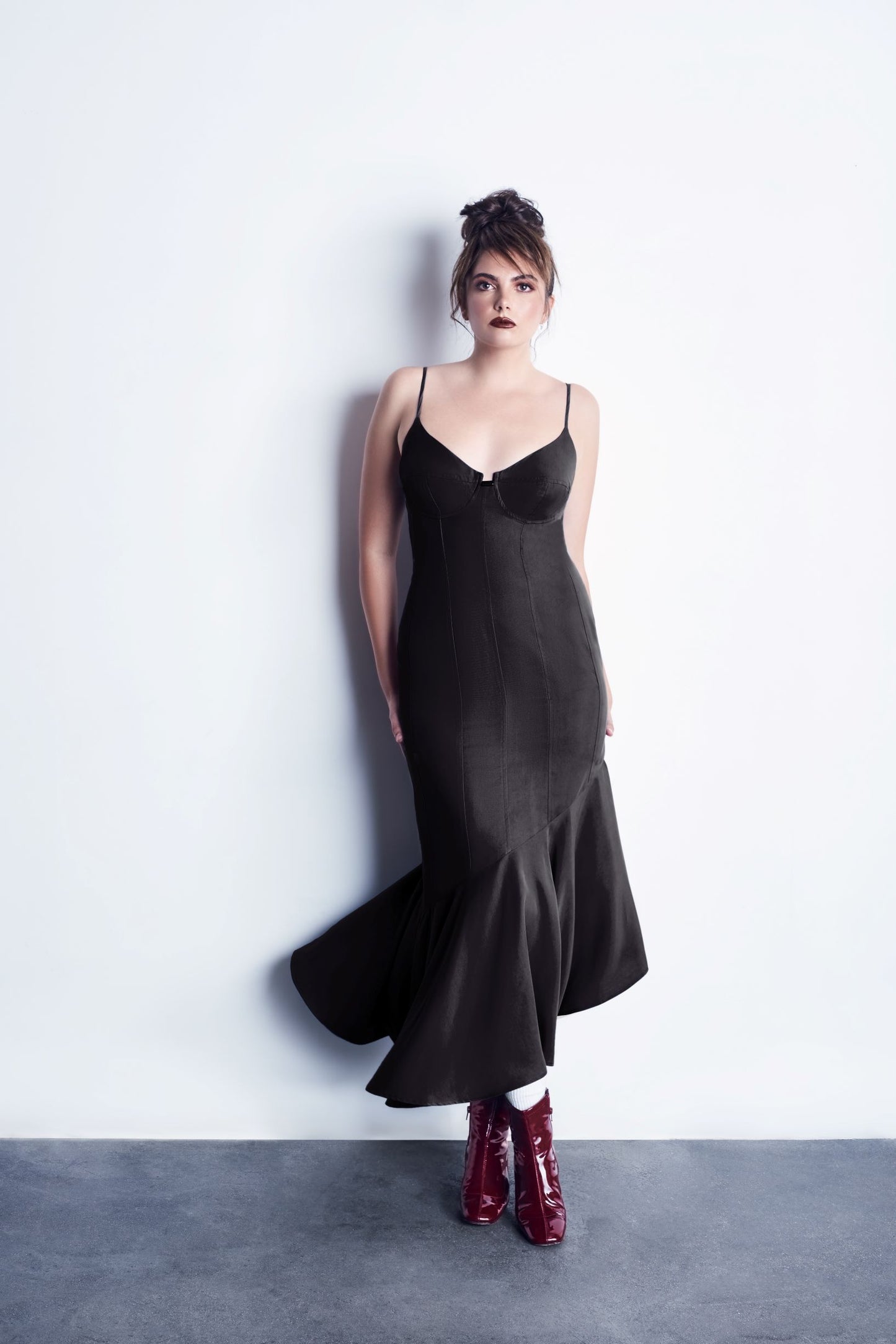 Tencel Paneled Bustier Dress With Built-In Bra