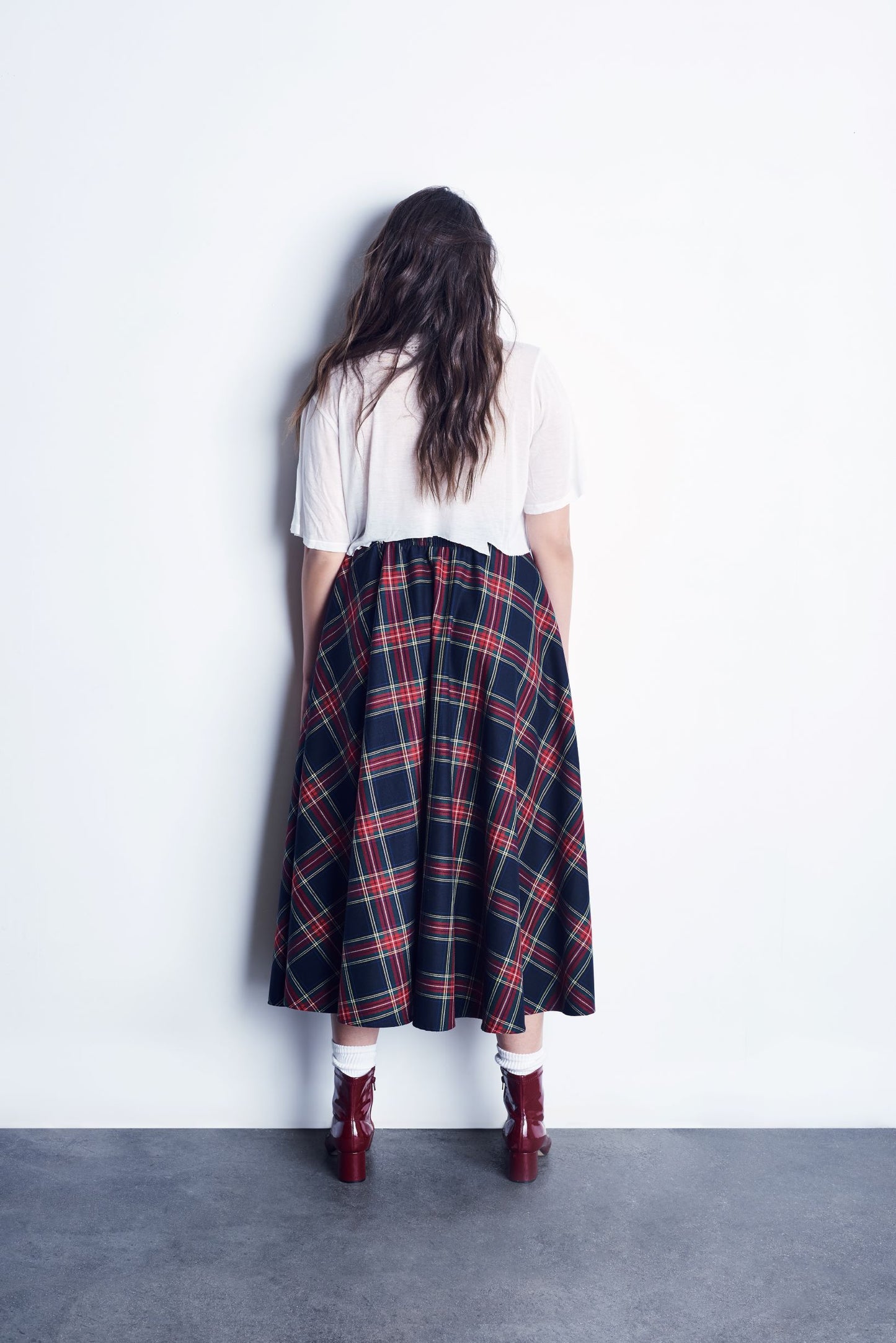 Red Plaid Full Circle Skirt With Smocked Waistband *Limited Quantities Available*