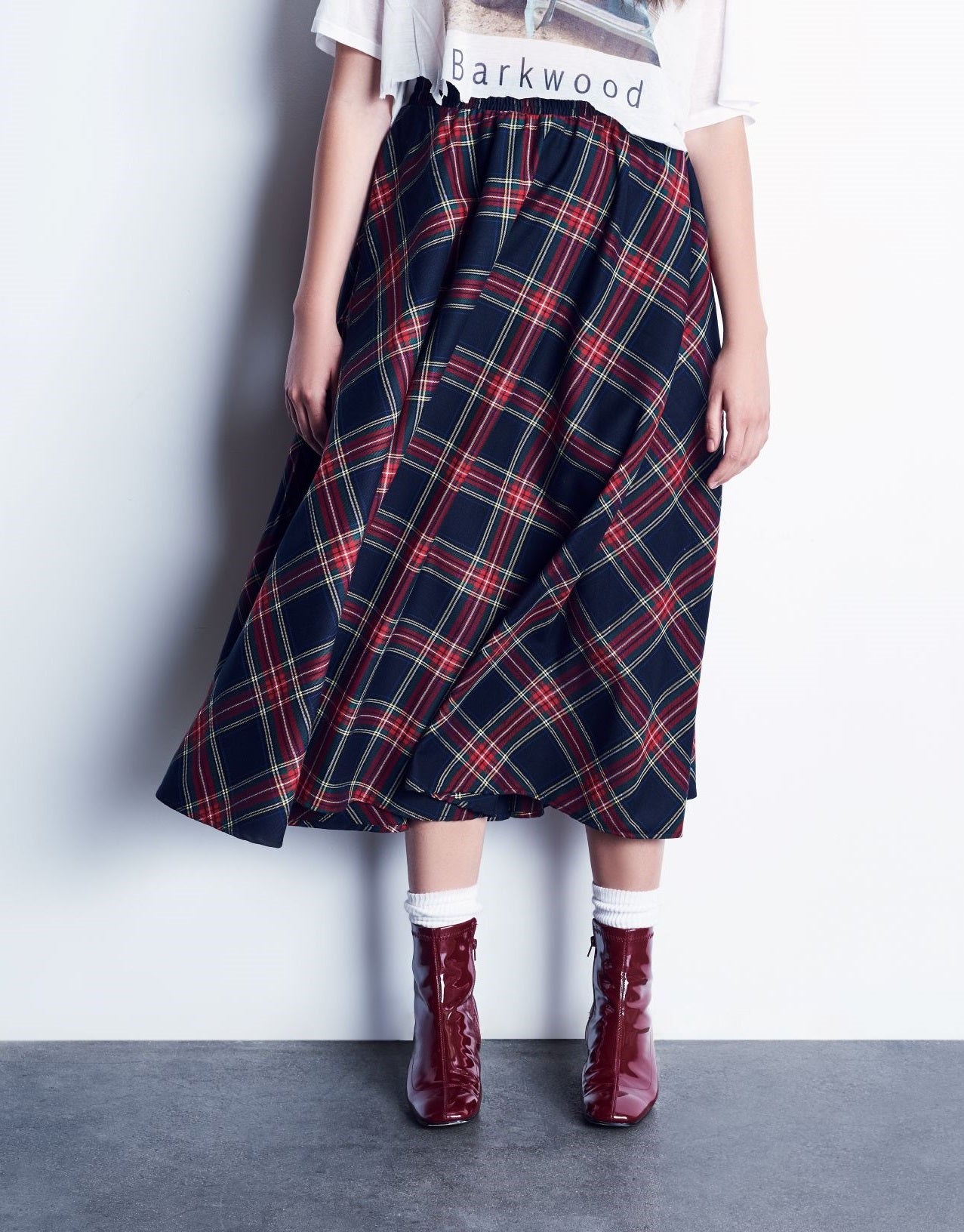 Red Plaid Full Circle Skirt With Smocked Waistband *Limited Quantities Available*