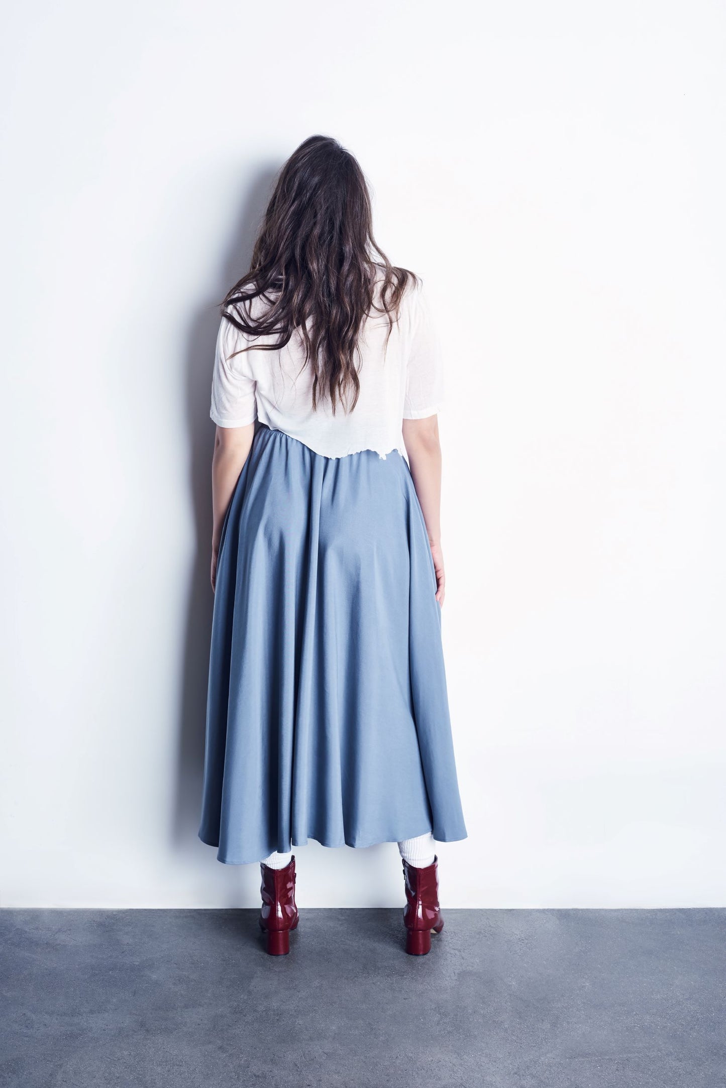 Tencel Full Circle Skirt With Smocked Waistband